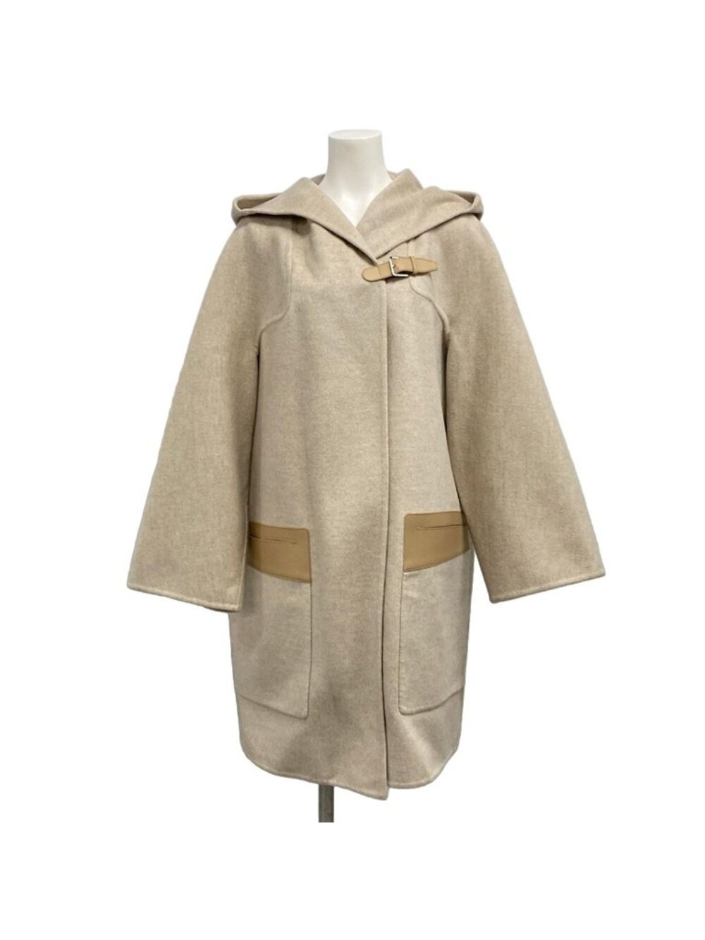Hermes Coat S Beige Cashmere 34
